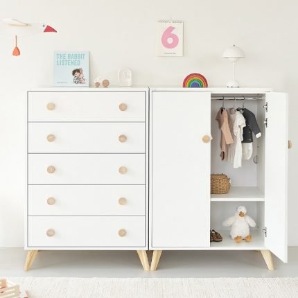 리오 러블리 아기옷장 베이비장세트 1600 - 화이트