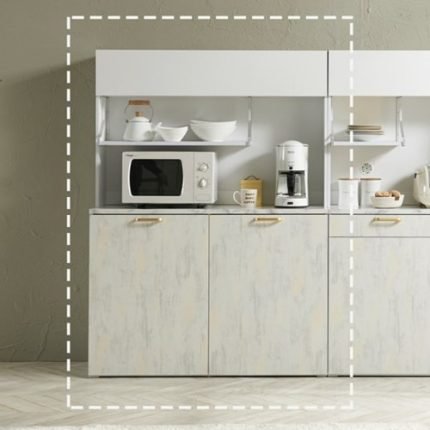 홈카페 이너프 1200 수납장 + 상부장 세트 주방수납장