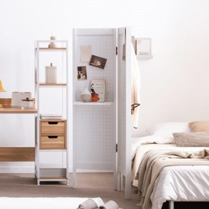 듀크 접이식 파티션 타공 1/2/3단 (메이플/화이트)