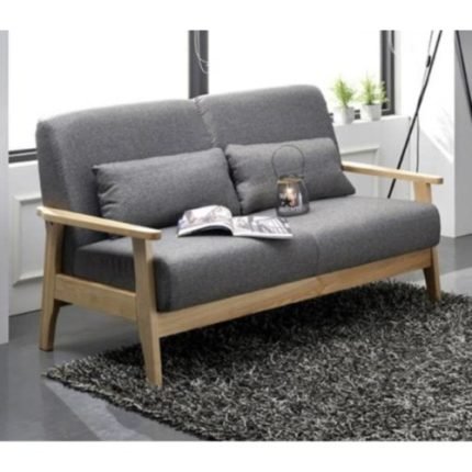 스칸디나비아 모던 2인용 패브릭 원목쇼파 / 유럽풍 천 카페 소파 원