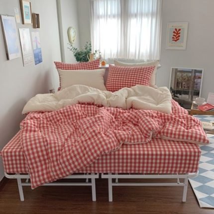 [멜로 레드체크] 차렵이불 세트 (S,Q,K)