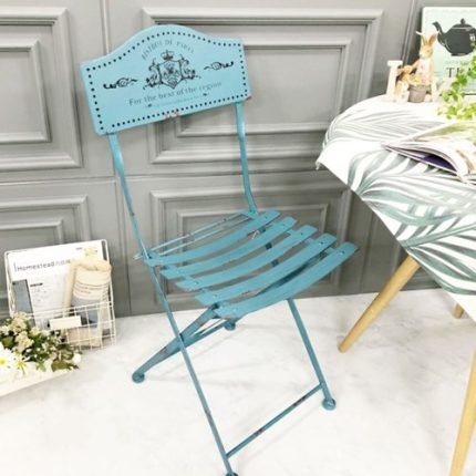 빈티지 블루 폴딩 체어
