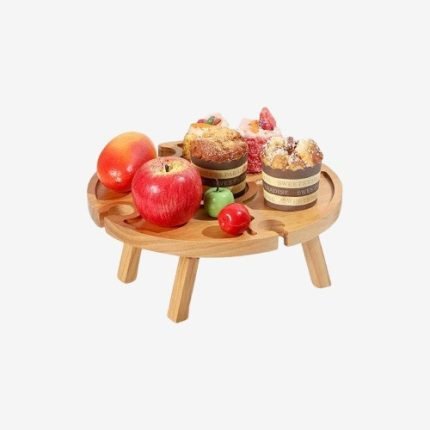 원형 폴딩 미니 우드 캠핑 트레이형 테이블 P0000TLJ