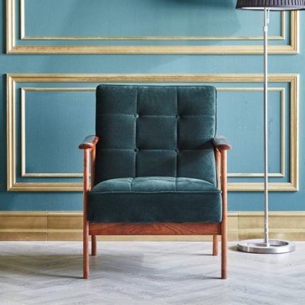 스티치버튼벨벳소파 1인