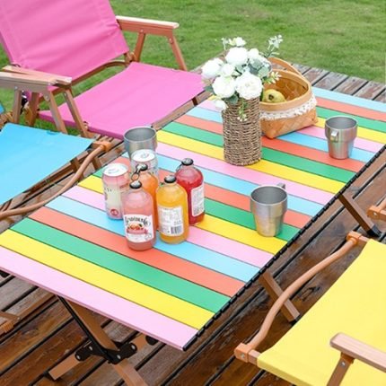 레인보우 접이식 캠핑테이블 롤테이블 알루미늄 경량 휴대용 야외 테