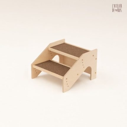 걍계단포 2단 높이조절 강아지 고양이 원목 계단 겸 슬라이드