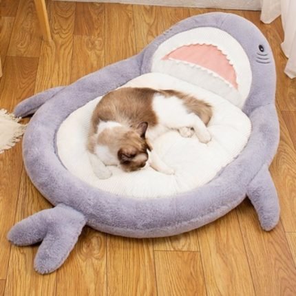 반려동물 겨울 방석 상어모양 고양이 강아지 침대