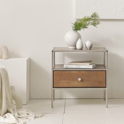 라운지 거실 원목 협탁 모듈 미드센츄리 수납장 500