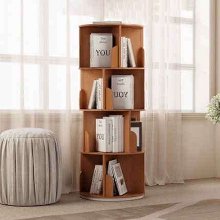 샘회전책장 500 5단 책꽂이 원형 수납 360도