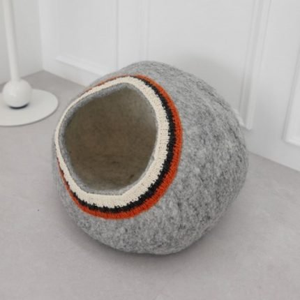 니트 그레이 고양이집 양모 숨숨집 방석 터널 캣하우스