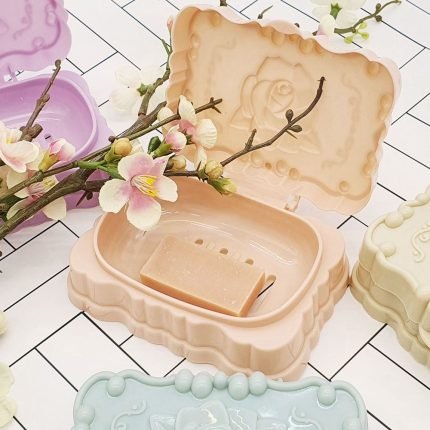 (와인앤쿡)장미 비눗갑 트레이 뚜껑형